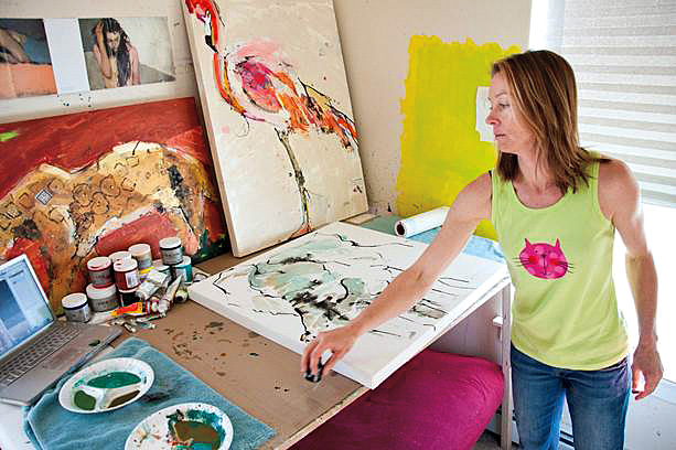 Artist Kellie Day in her studio