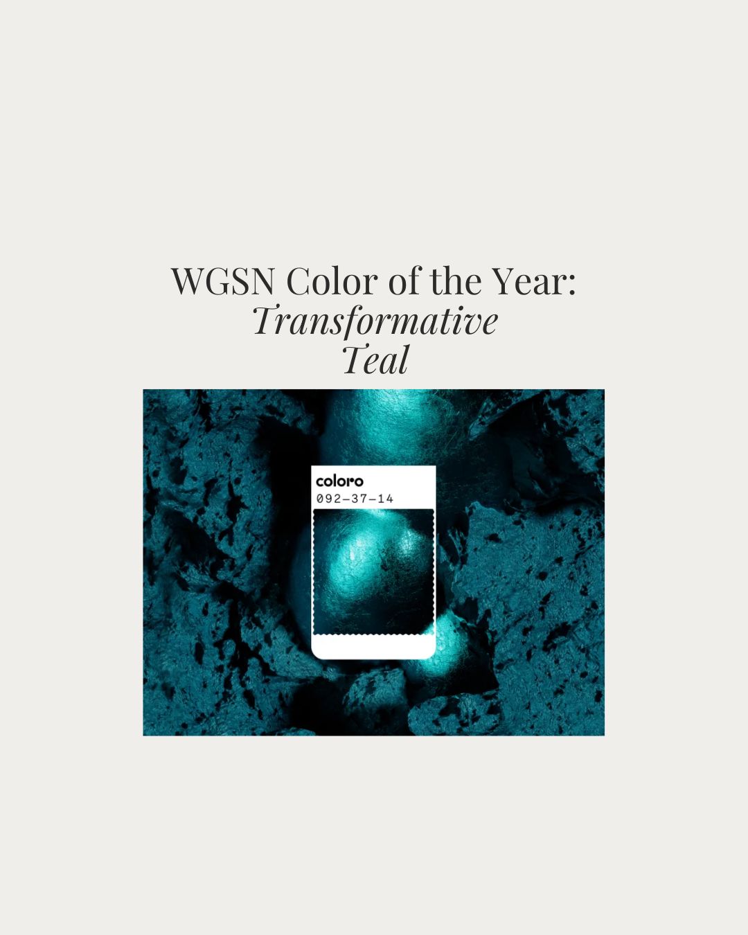 WGSN Color YEar 2026 Transformative Teal