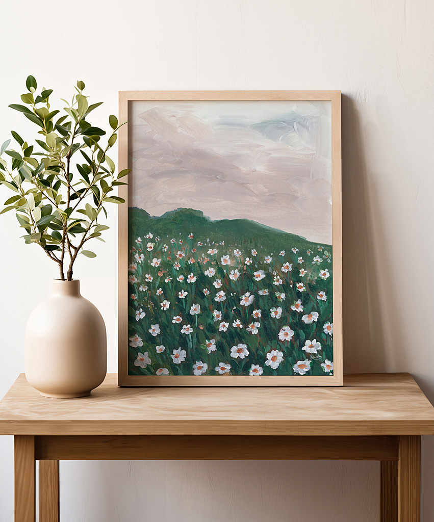 Mockup frame for wall decoration in a room with modern interior,